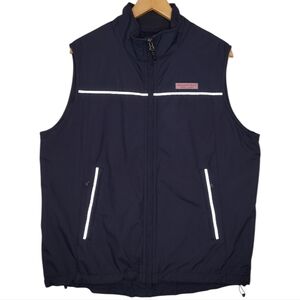 Vineyard Vines Navy Blue Outdoors Stand-Up Full Zip Collar Quilted Vest Sz M